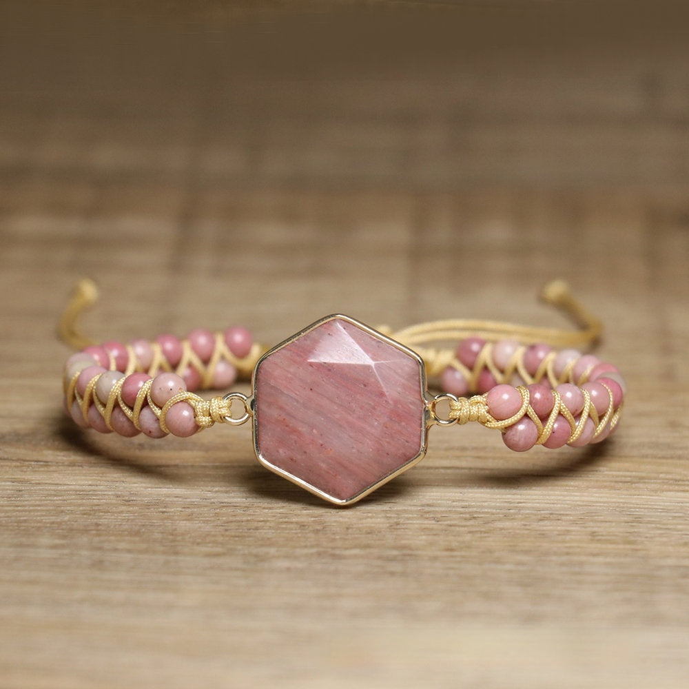 Retro Ethnic Style Natural Stone Hand Weaving Bracelet