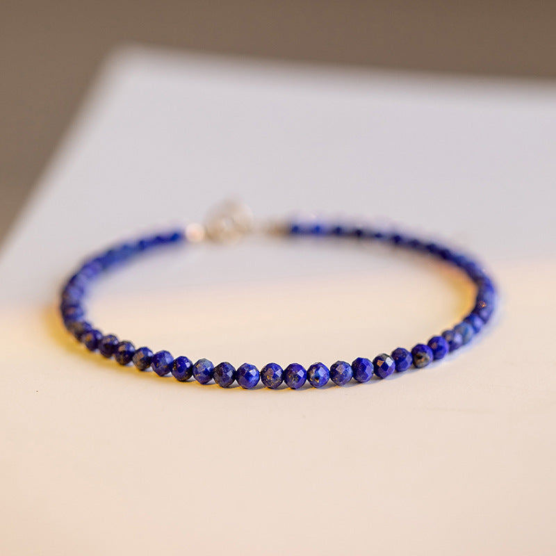 3mm Extremely Fine Lapis Lazuli Natural Crystal Bracelet