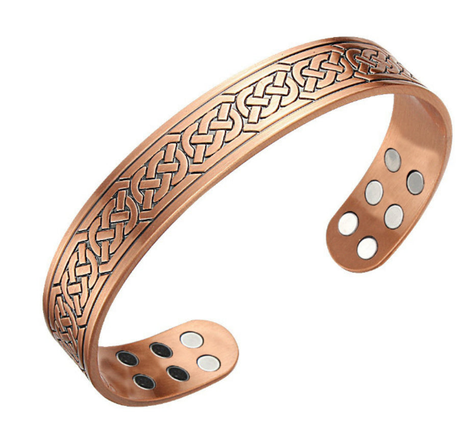 Retro Lucky Tree Energy Pure Copper Magnet Bracelet