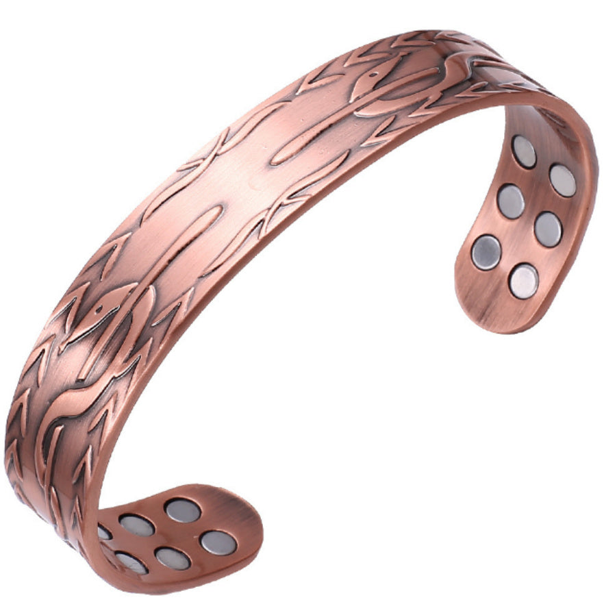 Retro Lucky Tree Energy Pure Copper Magnet Bracelet