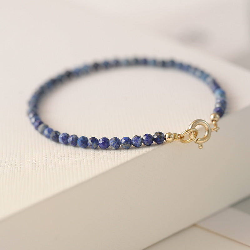 3mm Extremely Fine Lapis Lazuli Natural Crystal Bracelet