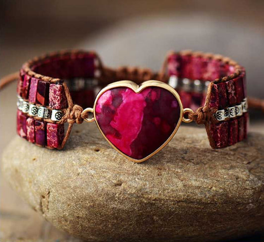 Women's Heart Shaped Imperial Stone Bracelet